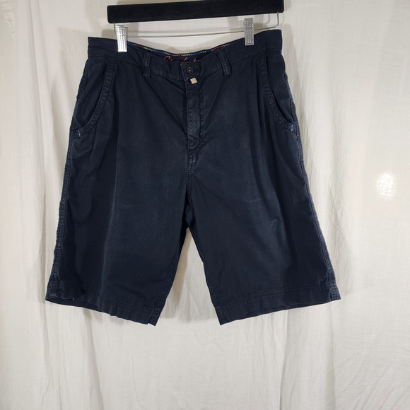 Robert Graham Dark Blue Flat Front Shorts - Picture 1 of 9